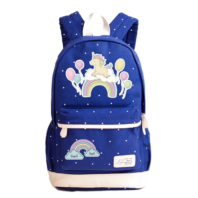 Kimikoy Pusheen Кот Рюкзак Единорог точечная волновая печать сумка для ноутбука