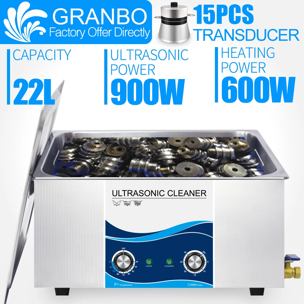 Ультразвуковой очиститель Granbo 22L 900 Вт таймер с подогревом ультразвуковая ванна