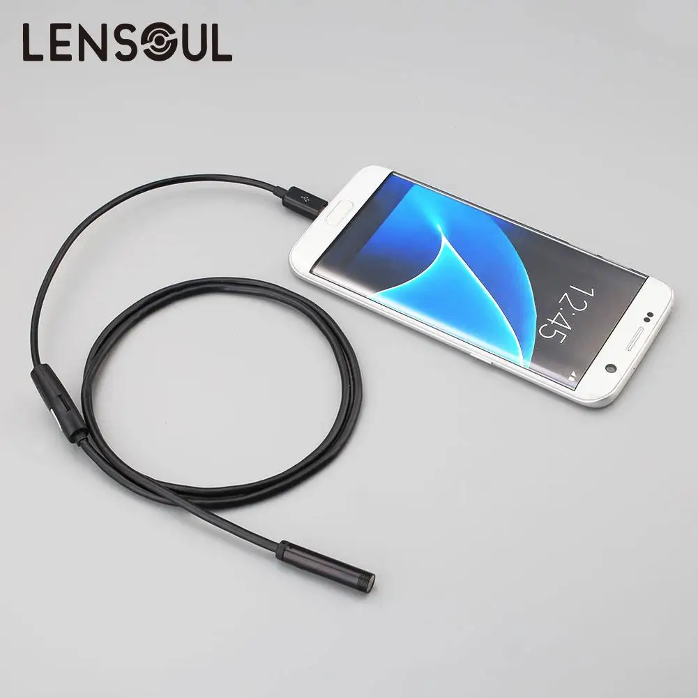 Lensoul 2 м 7 мм HD 1.3mp PC/Android OTG эндоскопа Водонепроницаемый бороскоп трубы видео Камера мини видеокамера