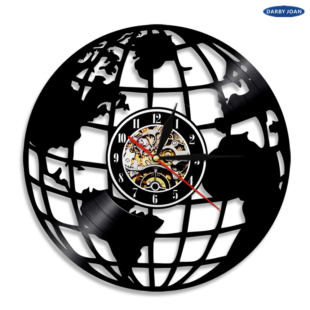 Earth Globe Map World Travel Modern Decorative Vinyl Record Wall Clock This  Clock Is A Unique Gift To Your Friends|a wall clock|wall clockwall clock  world - AliExpress