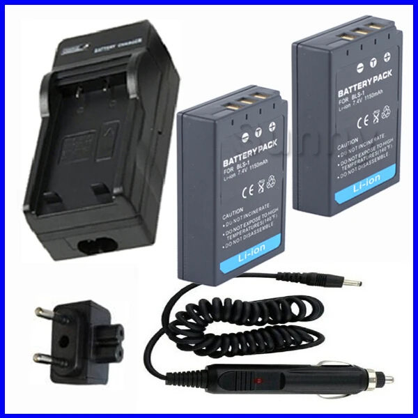 

Battery x2 and Charger for Olympus PS-BLS1,BLS-1 and Evolt E-410,E-420,E-450,E-600,E-620 & PEN E-P1,E-P2,E-P3,E-PL1,E-PL3,E-PM1