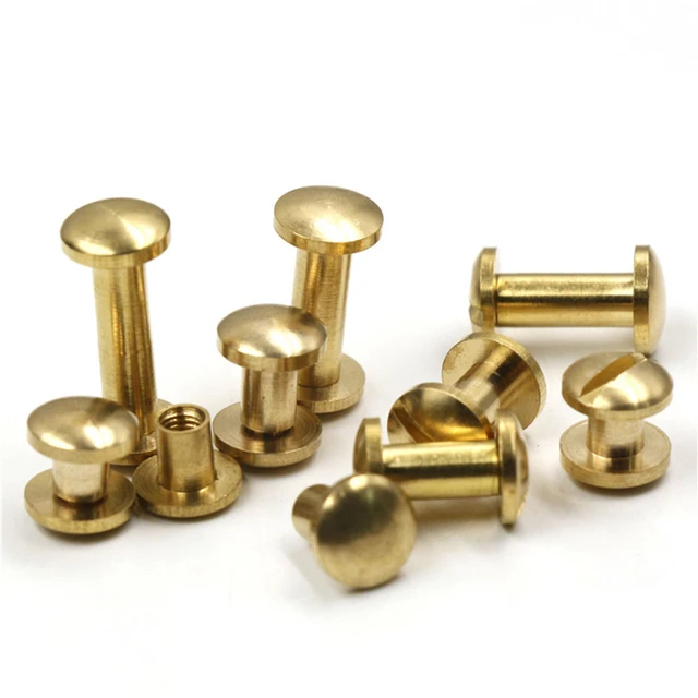 10mm Width Brass Flat Rivets and Studs for Handbags/screwed 