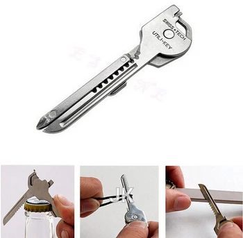 

New Arrive 6 In 1 Multi Function Key Bottle Opener Key Chain Screwdriver Outdoor Necessary