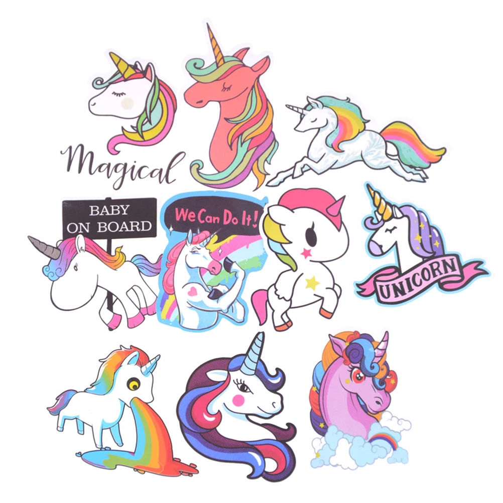 

10pcs/pack Unicorn Mixed Style Cartoon Decorative Stickers Adhesive Stickers DIY Decoration Diary Stickers