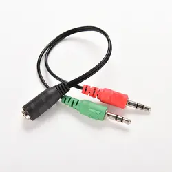 3,5 мм Женский Джек двойной штекер аудио стерео гарнитура микрофонный сплиттер кабели 2 шт