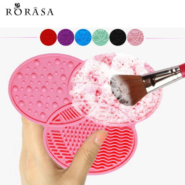 Cheap 1pcs Clover Shaped Silicone Cleaning Pad Makeup Brushes Cleaner Cosmetic Brush Deep Cleansing Mat Scrubber Board Washing Tools