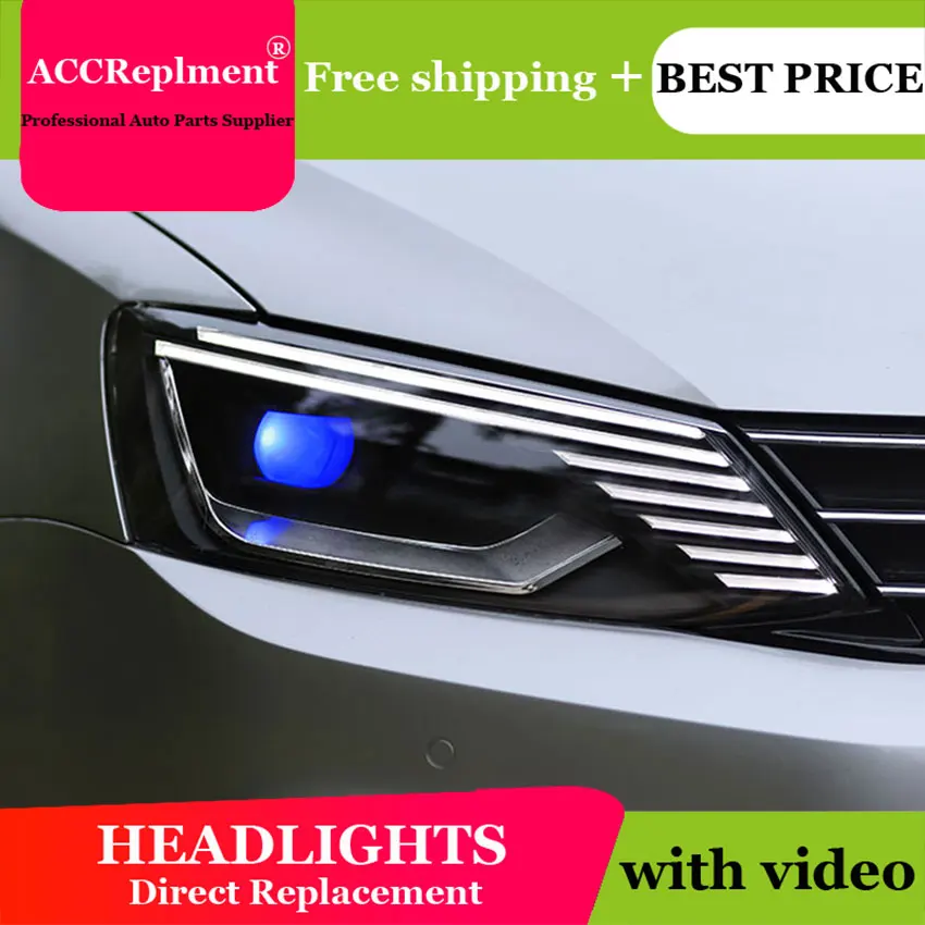 Авто. PRO 2011 2018 для vw jetta фары парковка Q5 bi xenon lens светодиодный DRL H7 автостайлинг|Фара