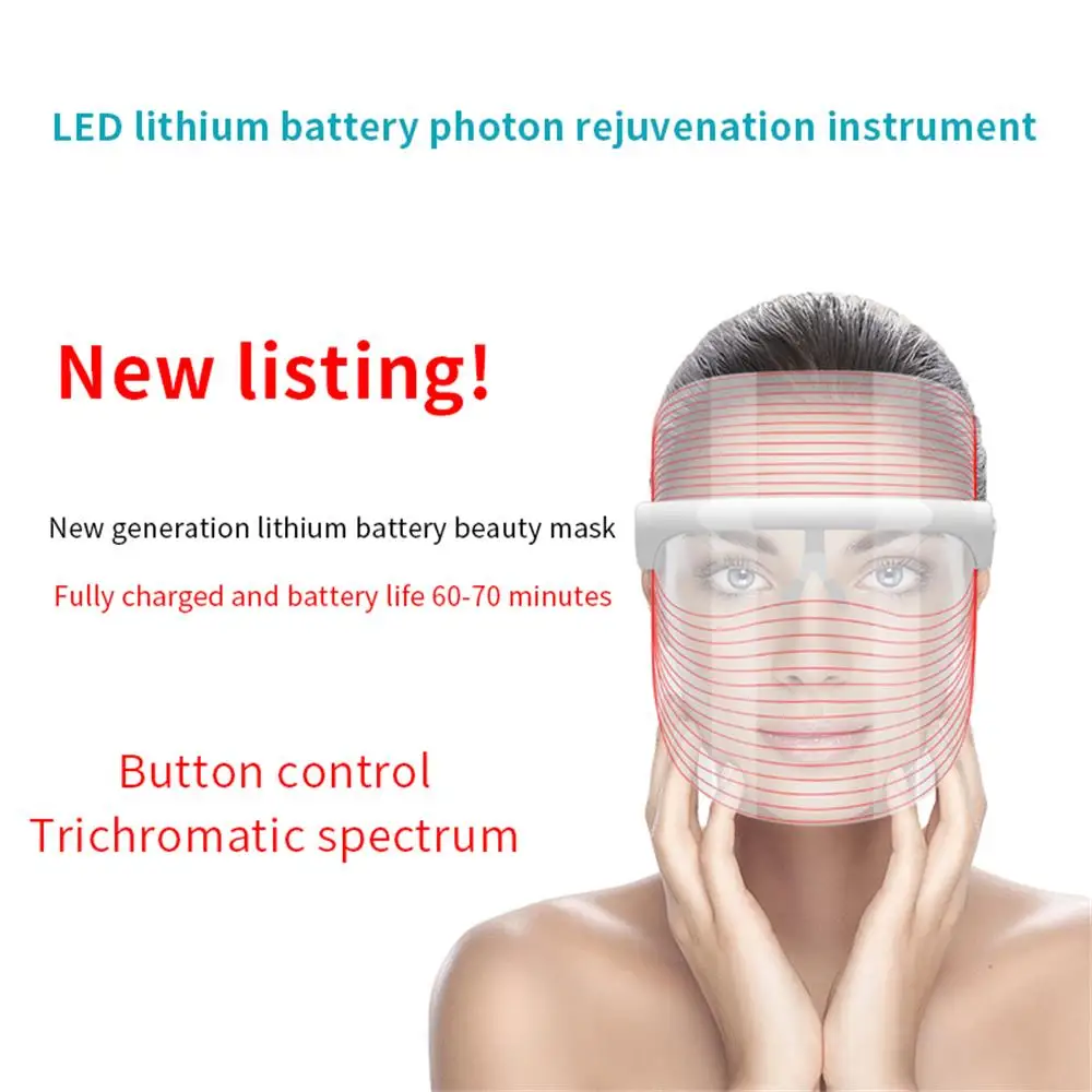 

Icarey LED lithium battery photon ne skin rejuvenation instrument skincare beauty mask rechargeable red blue orange mask machine