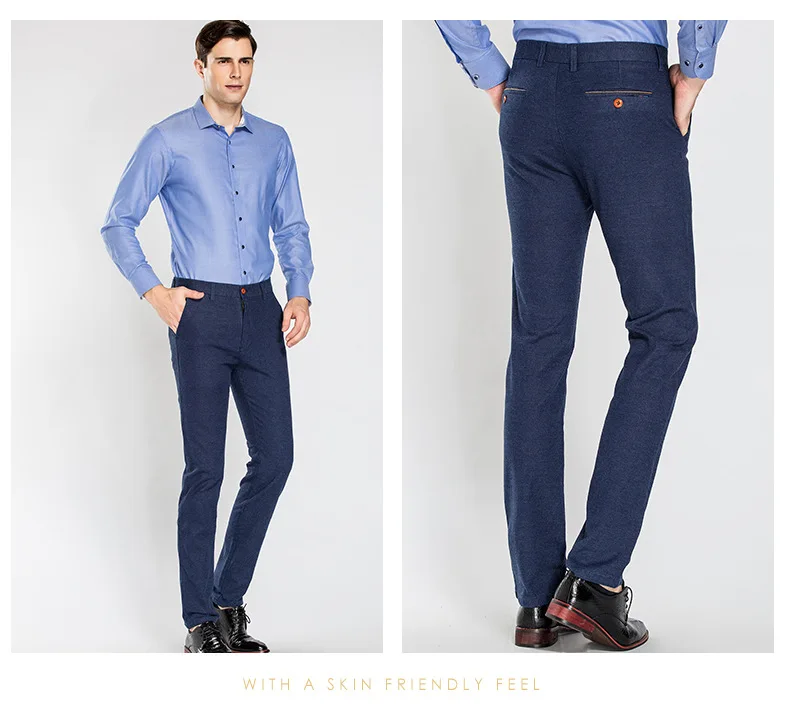 Новые мужские брюки прямые свободные повседневные брюки, большой размер 28-40 хлопок модные мужские брюки для делового костюма коричневый серый