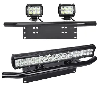 

Universal Aluminum Bar Front Bumper License Plate Tail Light Mount Bracket Holder Offroad Light Bar