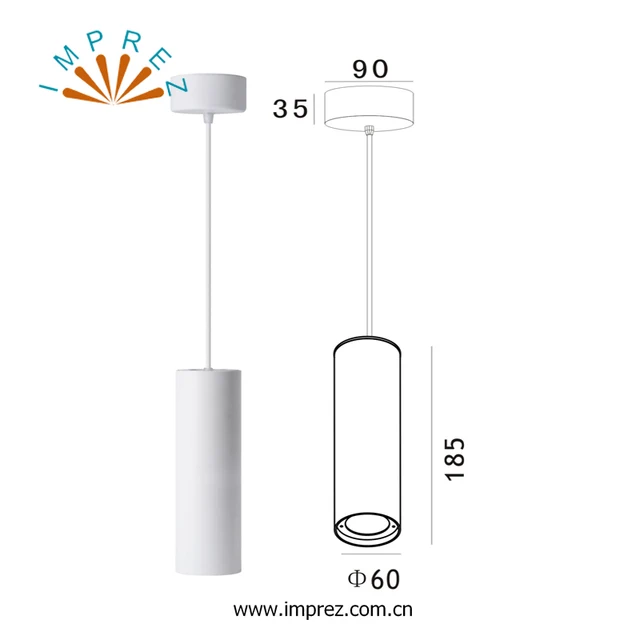 Cilindro moderno colgante luz colgante lámpara restaurante cocina bar