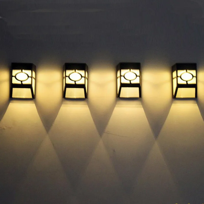 

New High Quality Wall Lamp Solar Light 2 LED Outdoor Garden Wall Path Yard Landscape Lighting Cool White Warm White