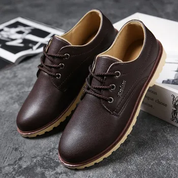 

QWEDF Men Casual Shoes Leather Loafers Male Flats Lace-up Driving Shoes for Male Shoes Adult big size39-44 Mocassin Homme F1-79