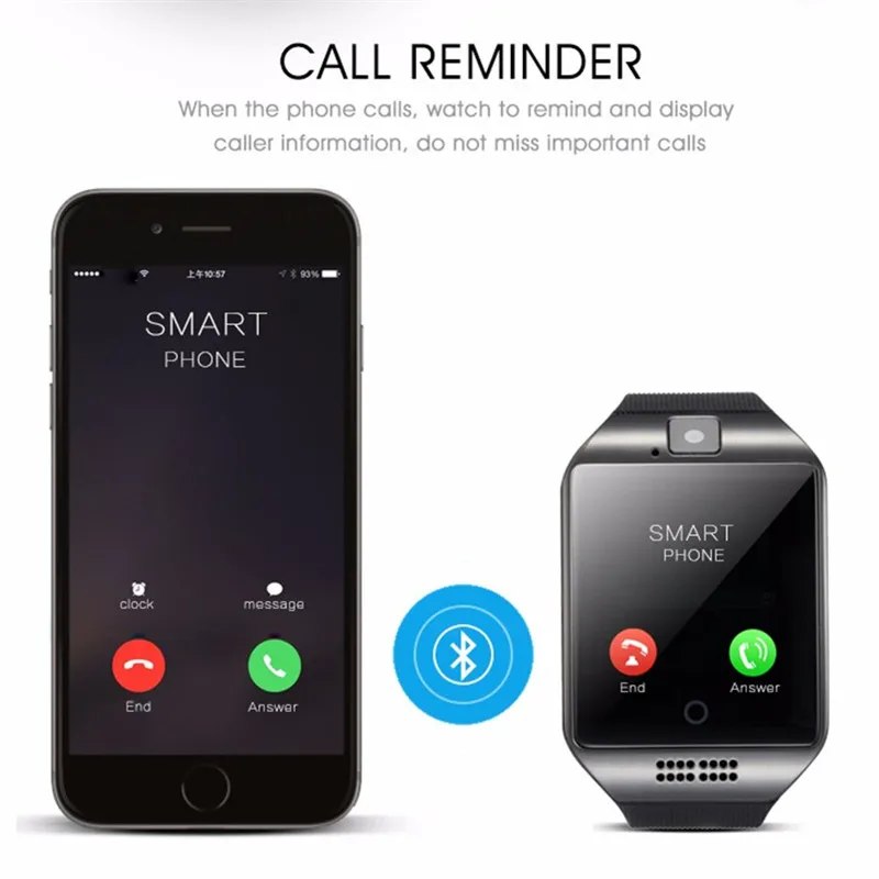 Ataliqi Q18 Smart Watch Men Support TF Sim Card Push Message Answer Call Fitness Tracker Bluetooth Smartwatch for Android Phone