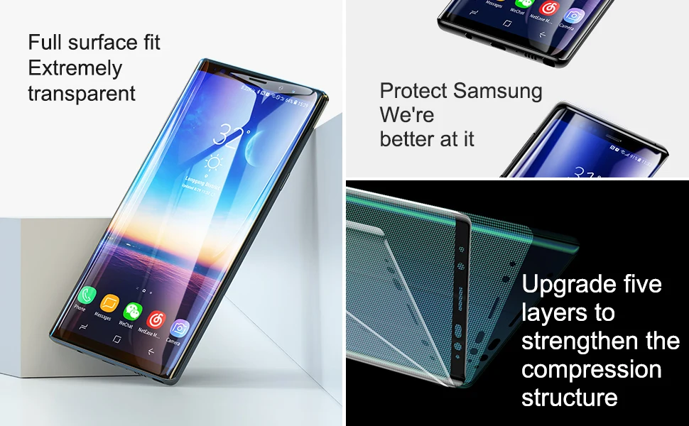 Защитная пленка для экрана Baseus из закаленного стекла для samsung Galaxy Note 9, 8, S9, S8 Plus, Note9, Note8, 3D, полное покрытие, защитное стекло