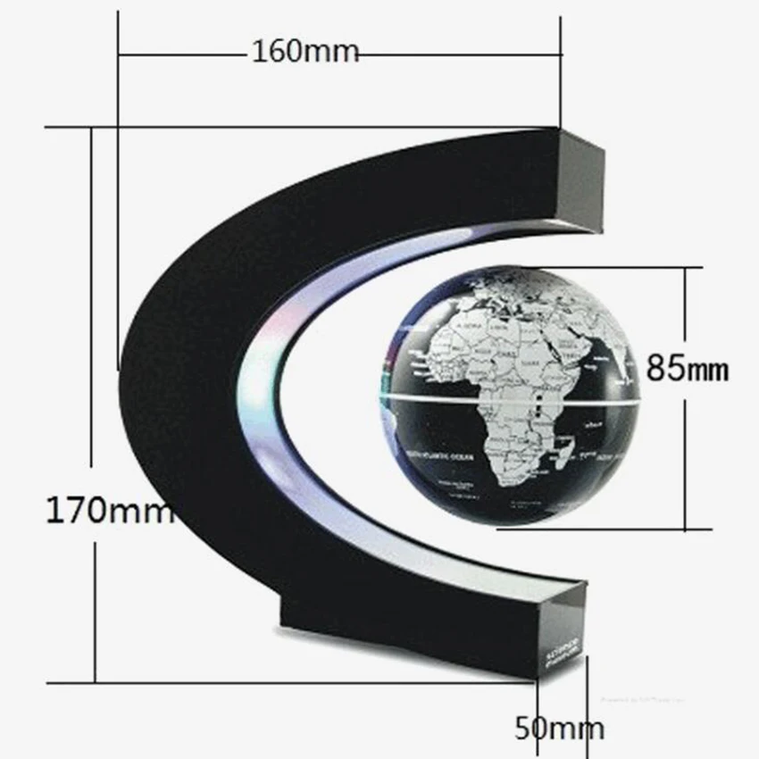 C Shape Magnetic Levitation Globe Floating World Map LED Light Terrestrial Children Educatioanl Toys Home Office Decor