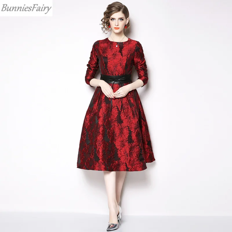 BunniesFairy 2019 весеннее Новое Хепберн винтажное Стильное женское бордовое