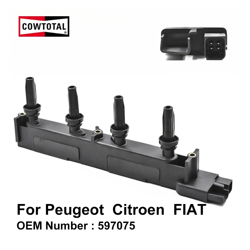 Cowtotal катушка зажигания 597075 для peugeot 206 307 406 407 807 Citroen C5 C8 отправки Xsara Picasso Synergie FIAT Scudo Ulysse