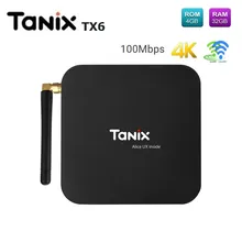 Tanix TX6 Smart tv Box Android 7,0 Allwinner H6 4 ГБ 32 ГБ 64 Гб 2,4 ГГц+ 5,8 ггц WiFi BT5.0 поддержка 4K H.265 100 Мбит/с телеприставка