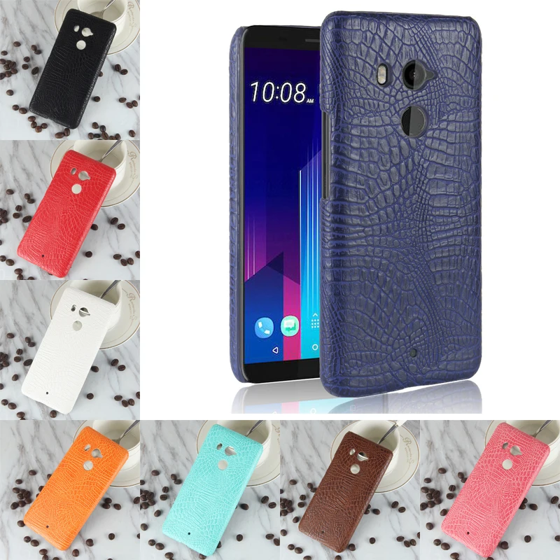 

For HTC U11 Plus Luxury Crocodile PU Leather Skin Hard PC Back Cover protective Phone Case For HTC U11+ Cover for HTC 2Q4D200