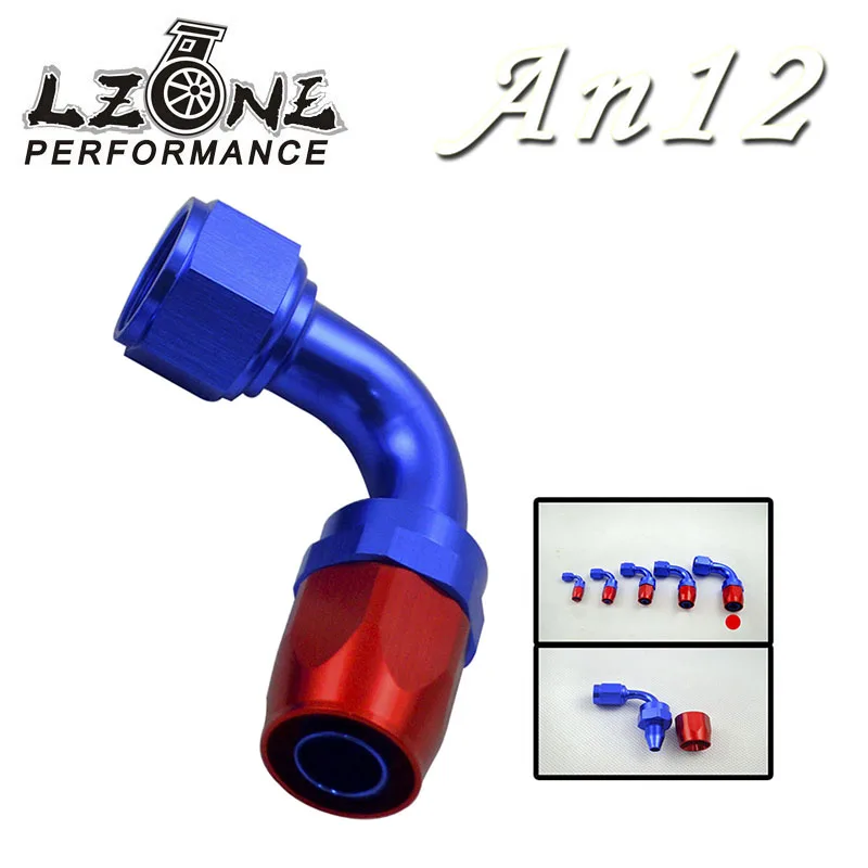 

LZONE - 12 AN AN-12 90 Degree Aluminum Swivel Hose End Fitting Adapter Oil Fuel Line JR-SL1090-12-311