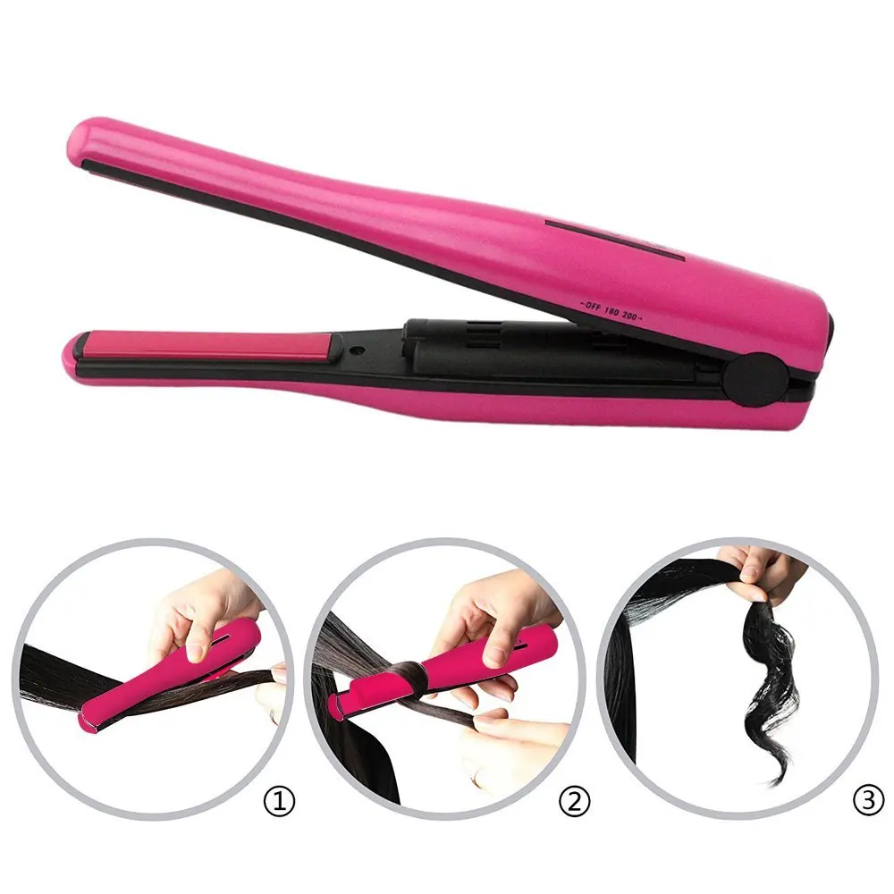 White Pink EU Dry Wireless Charging Hair Straightener Ceramic Plate