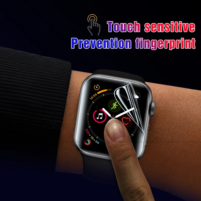 Изогнутое закаленное стекло 9D для iWatch 1 2 3 4 5 6 Защитная мягкая Гидрогелевая пленка