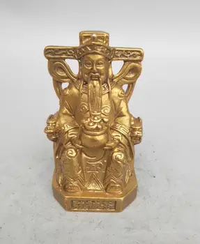 

China Seiko carving pure brass God of Wealth statue