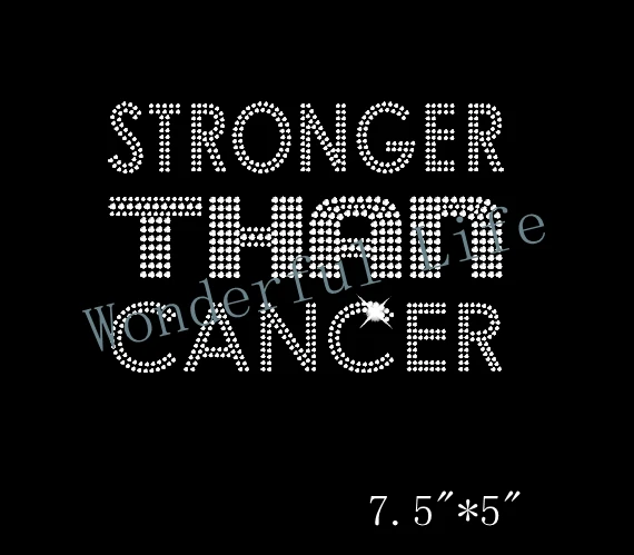 Free shipping Stronger than cancer iron on Rhinestone transfer - hotfix rhinestone | Дом и сад