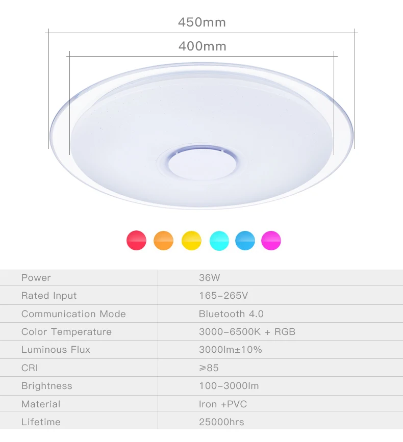 Современный Интеллектуальный светодиодный потолочный светильник RGB с затемнением 25W36W52WAPP потолочный светильник Bluetooth и музыка современный светодиодный потолочный светильник