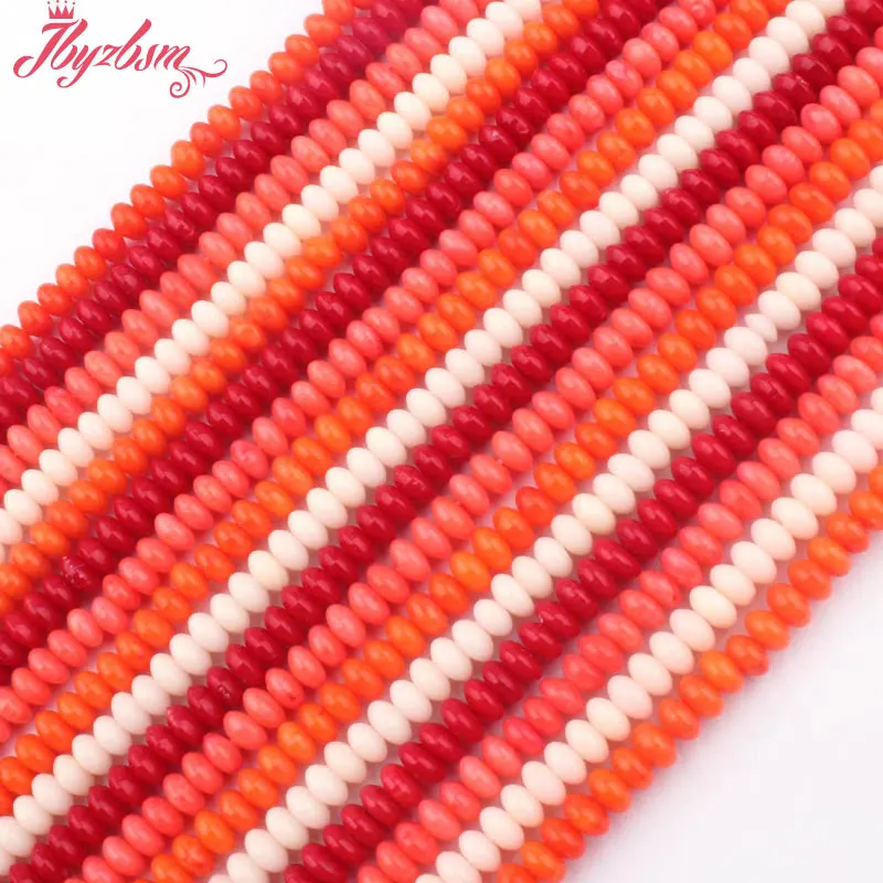 

3x5mm Smooth Rondelle Coral Beads Natural Stone Beads For DIY Necklace Bracelets Eaaring Pandant Jewelry Making 15"Free Shipping