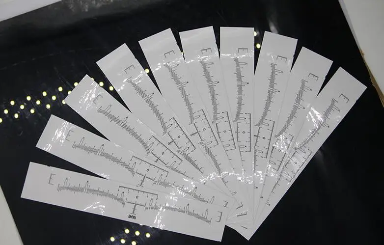 

100pcs/lot Disposable Accurate Permanent Makeup Eyebrow Shaping Tools Eyebrow Measurement Ruler Sticker For tattoo