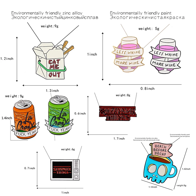 Много качественных товаров булавка "странные вещи Fxxk да" ТВ эмалированные броши на лацкане значок модные ювелирные изделия подарок для друзей детей