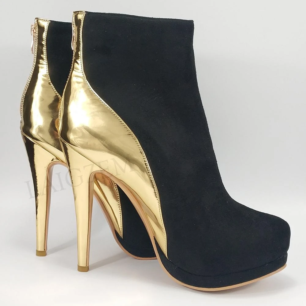 ladies gold ankle boots