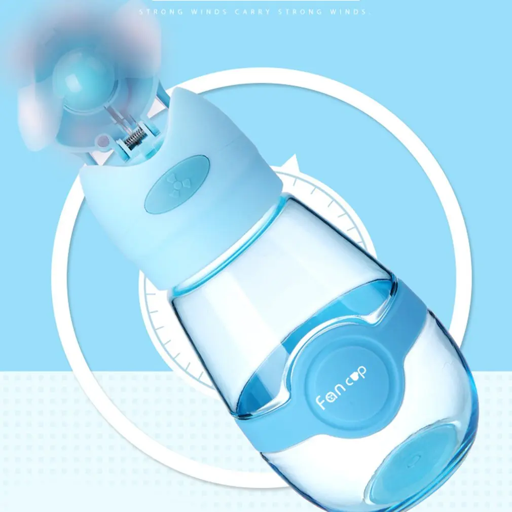 Water Bottle Fan cup 400ML USB Rechargeable Leak Proof Sports Tour