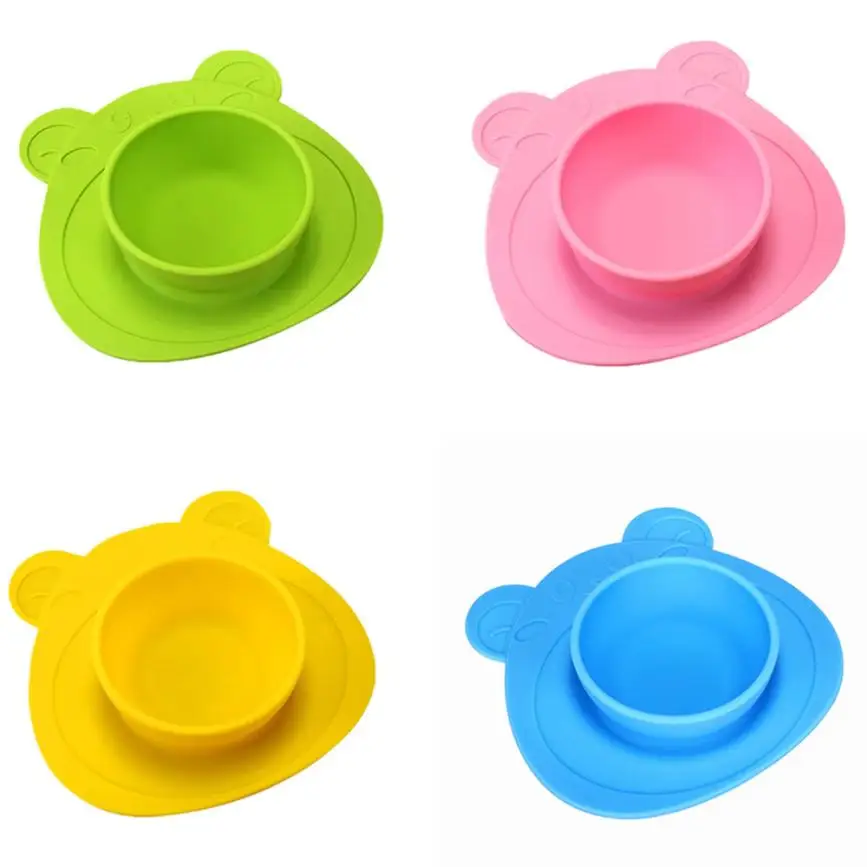 Kids One Piece Silicone Placemat Plate Dish Food Tray Table Mat for Baby Toddler MAY28