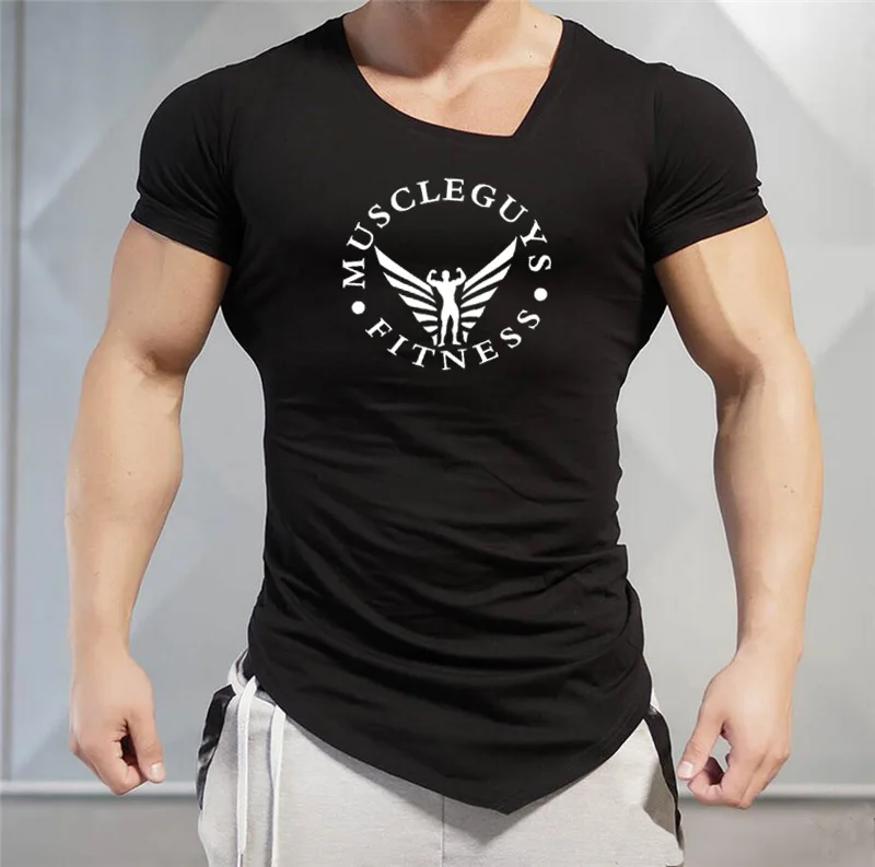 Брендовая Спортивная одежда для занятий фитнесом и тренажерными залами, футболка для бодибилдинга, компрессионная рубашка для мужчин, облегающая футболка размера плюс
