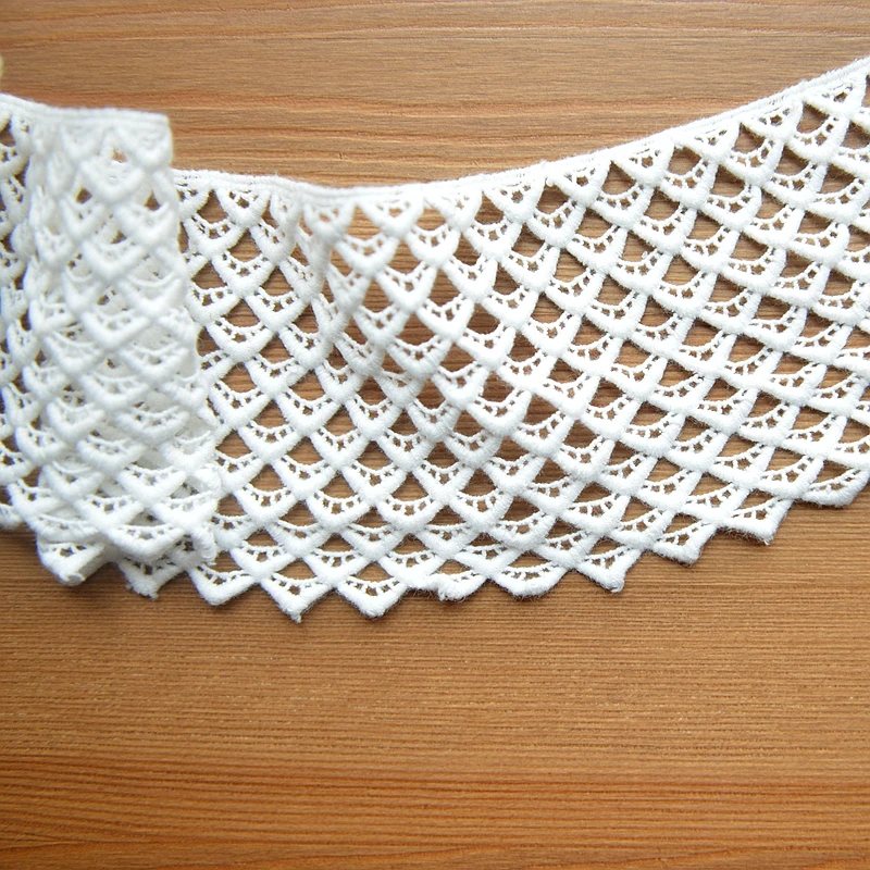 

6M/lot Exquisite hollow design cotton material embroidery milk white lace accessories decorative clothing lace wide 9cm AC1061