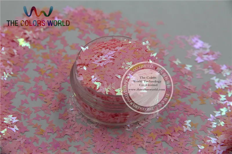 

FI-7 Butterfly bowknot shapesPearlescent Iridescent Pink Colors confetti glitter for nail Art DIY decoration 1pack=50g