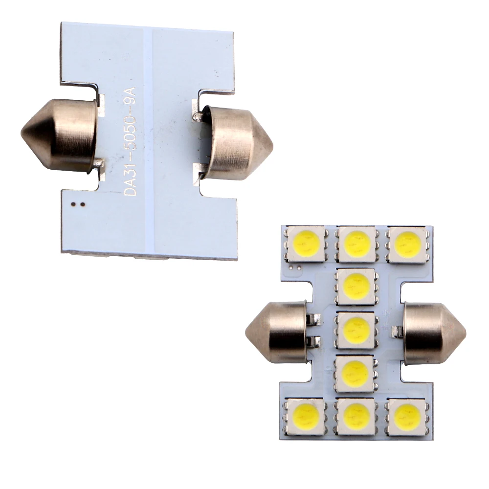 YM E Bright 10 шт./лот C5W 12 В DC 5050 9 SMD 31 мм/36 мм/39 мм/41 мм гирлянда купол светодиодные