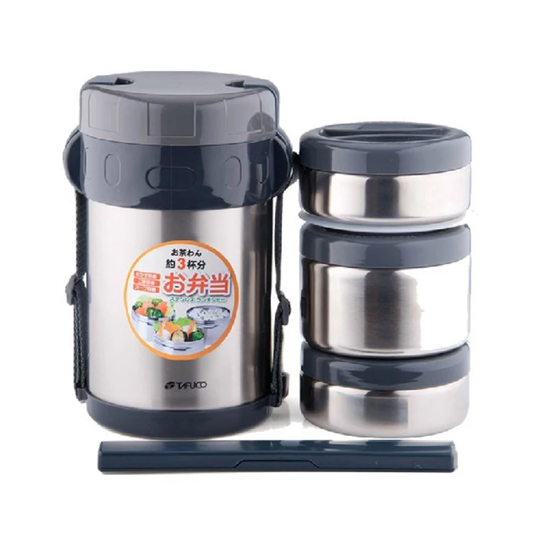 Thermal Insulated Lunch Box Food Container Stainless Steel Thermos Bento Box Jar 