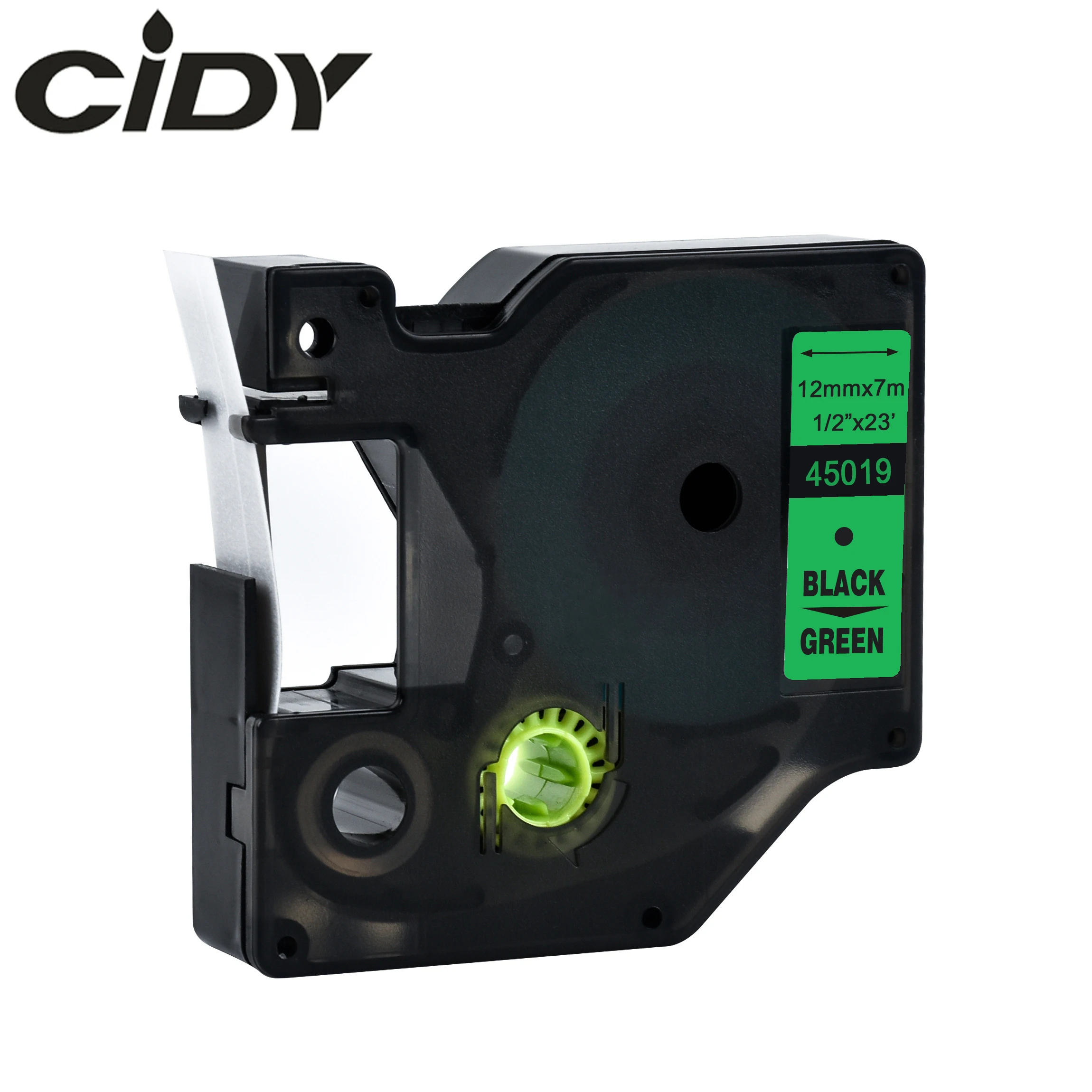 Cidy 45019 Compatible Dymo D1 manager 12mm black on green label tape for Label Printer DYMO LM160 LM280 dymo PNP | Компьютеры и офис