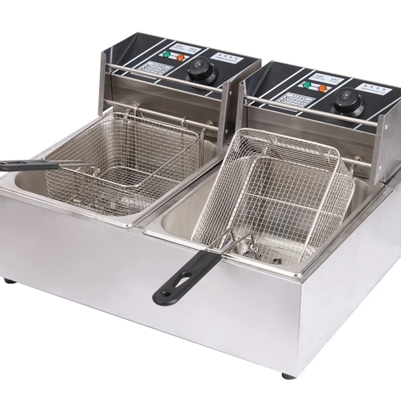 Double cylinder electric fryer, commercial fryers, donut machine