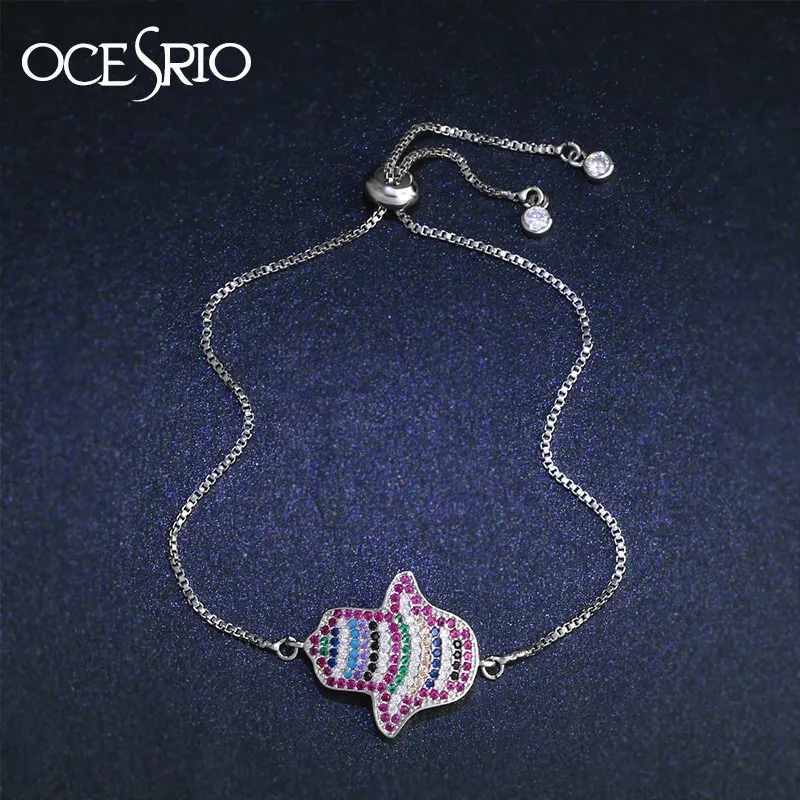 OCESRIO новинка Женский Регулируемый браслет с фианитами|hand of fatima|bracelet handcharm bracelet |