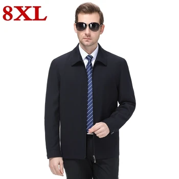 

new big size 8XL 7XL plus size Spring and autumn high quality New Men Jacket Business Casual Turn-down Collar jacket Men Coats