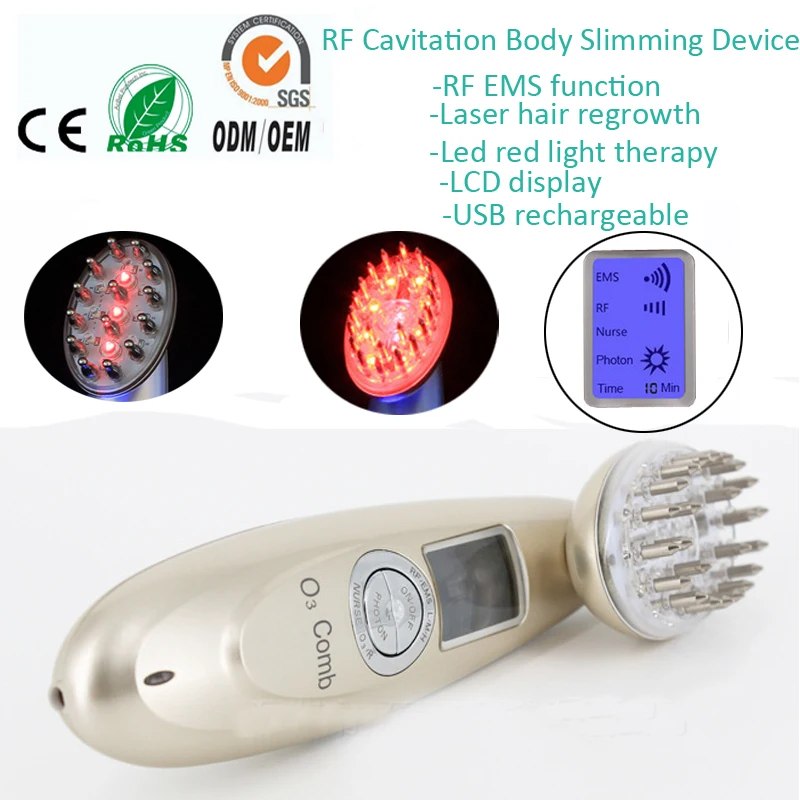 LCD Display Hair Nourish Health Care LED Infrared EMS Microcurrent RF