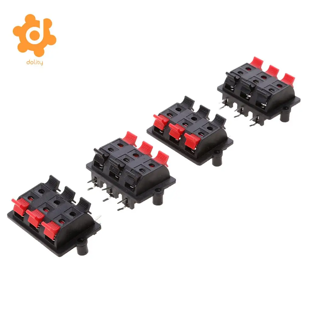 Terminal with Spring Clips for Speaker Builder 6 Way (2 row)