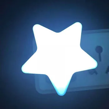 

Five-pointed star light sensor dazzle color LED small night light romantic warm home bedroom corridor LED energy-saving lamp