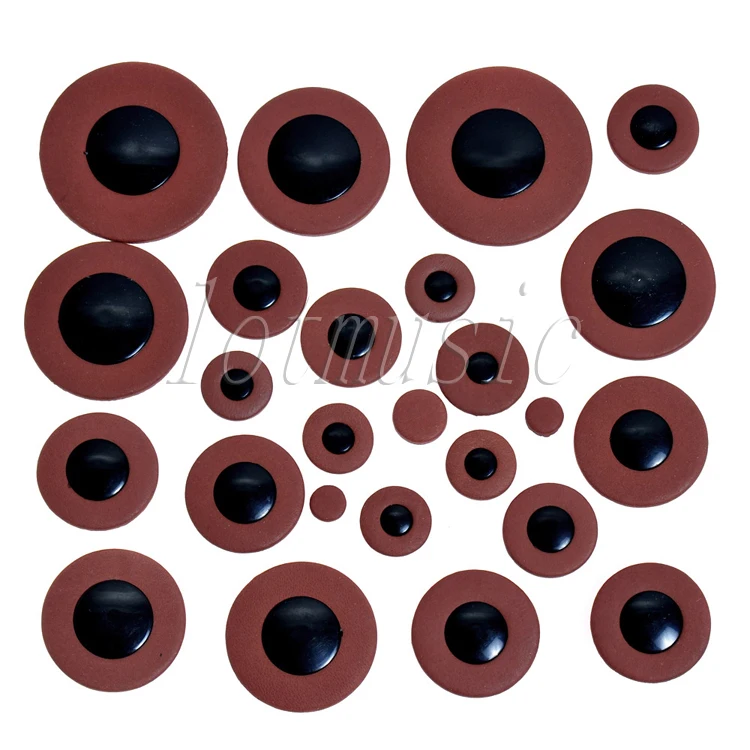 

1Set Deluxe Brown Tenor Saxophone Woodwind 25pcs Leather Pads Replacement Size