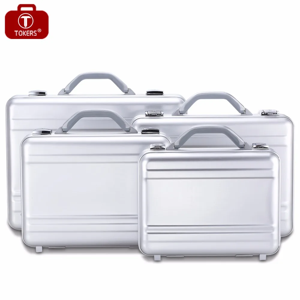 

Aluminium Briefcase men Lawyer Business Attache case Laptop Office bag with Foam Tool box Case 14inch in Silver